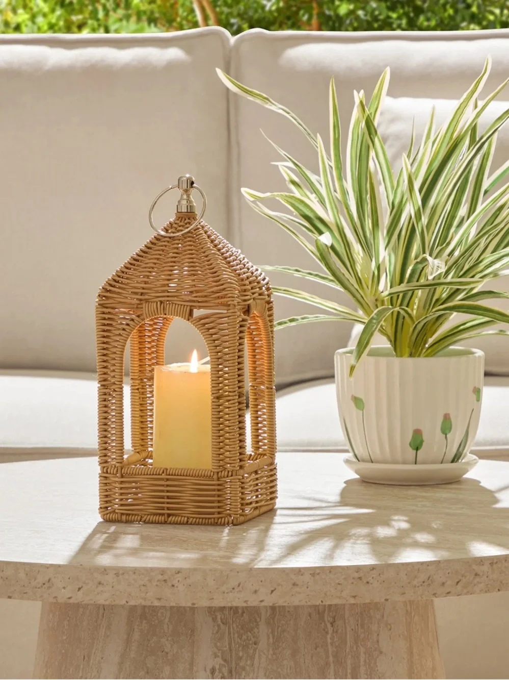 My Texas House Woven Rattan Lantern, 12